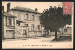CPA Vallangoujard, Mairie Et Ecole  - Autres & Non Classés