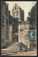 CPA Auvers, L`Escalier De L`Eglise  - Other & Unclassified