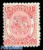 Tonga 1892 1d, Stamp Out Of Set, Unused (hinged), History - Coat Of Arms - Autres & Non Classés