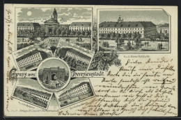 Lithographie Theresienstadt, Artillerie-Zeughaus, Genie-Gebäude, Kl. Infanterie-Kaserne  - Tchéquie