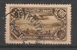 GRAND LIBAN - 1930-31 - Poste Aérienne PA N°YT. 48 - Avion 100pi Brun - Oblitéré / Used - Used Stamps