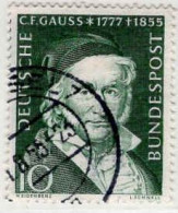 RFA Poste Obl Yv:  80 Mi:204 Carl Friedrich Gauss Astronome & Mathématicien (TB Cachet Rond) Une Dent Courte - Used Stamps