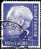 RFA Poste Obl Yv:  72A Mi:195 Theodor Heuss (Dents Courtes) TB Cachet Rond - Used Stamps