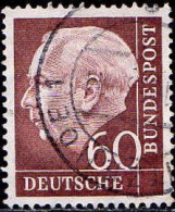 RFA Poste Obl Yv:  71B Mi:190 Theodor Heuss 20x24 (TB Cachet Rond) - Used Stamps