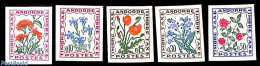 Andorra, French Post 1964 Postage Due, Flowers 5v, Imperforated, Mint NH, Nature - Flowers & Plants - Andere & Zonder Classificatie