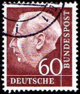RFA Poste Obl Yv:  71B Mi:190 Theodor Heuss 20x24 (Beau Cachet Rond) - Used Stamps