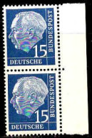RFA Poste N** Yv:  68 Mi:184 Theodor Heuss Paire Bord De Feuille - Unused Stamps