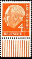 RFA Poste N** Yv:  63 Mi:178 Theodor Heuss Bord De Feuille - Unused Stamps