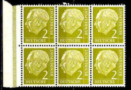 RFA Poste N** Yv:  62A Mi:177 Theodor Heuss Bord De Feuille Bande De 6 - Unused Stamps