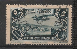 GRAND LIBAN - 1930-31 - Poste Aérienne PA N°YT. 43 - Avion 5pi Vert-noir - Oblitéré / Used - Usados