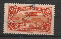 GRAND LIBAN - 1930-31 - Poste Aérienne PA N°YT. 44 - Avion 10pi Vermillon - Oblitéré / Used - Gebraucht