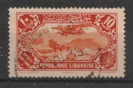 GRAND LIBAN - 1930-31 - Poste Aérienne PA N°YT. 44 - Avion 10pi Vermillon - Oblitéré / Used - Gebruikt