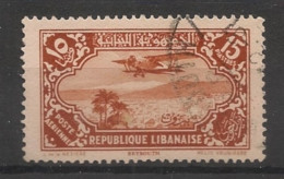 GRAND LIBAN - 1930-31 - Poste Aérienne PA N°YT. 45 - Avion 15pi Brun-jaune - Oblitéré / Used - Oblitérés