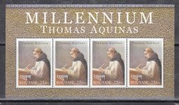 BHUTAN, 2000,  New Millennium - The 775th Anniversary Of The Birth Of Thomas Aquinas, 1224-1274,  MS, MNH, (**) - Bhoutan