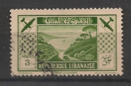 GRAND LIBAN - 1936 - Poste Aérienne PA N°YT. 52 - Avion 3pi Vert-jaune - Oblitéré / Used - Gebraucht