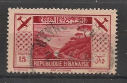 GRAND LIBAN - 1936 - Poste Aérienne PA N°YT. 55 - Avion 15pi Rouge Carminé - Oblitéré / Used - Usati
