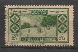 GRAND LIBAN - 1936 - Poste Aérienne PA N°YT. 56 - Avion 25pi Vert - Oblitéré / Used - Usados