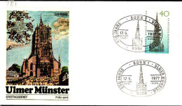 RFA Poste Obl Yv: 784 Mi:937 Ulmer Münster (TB Cachet à Date) Fdc Bonn 17-5-77 - 1971-1980