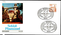 RFA Poste Obl Yv: 766 Mi:919A1 Schloss Pfaueninsel-Berlin (TB Cachet à Date) Fdc Bonn 16-2-77 - 1971-1980