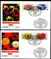 RFA Poste Obl Yv: 753/756 Wohlfahrtsmarke Fleurs Des Jardins (TB Cachet à Date) Fdc Bonn 14-10-76 - 1971-1980
