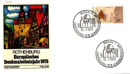 RFA Poste Obl Yv: 710 Mi:861 Denkmalschutzjahr Rothenburg O.T. (TB Cachet à Date) Fdc Bonn 15-7-75 - 1971-1980