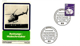 RFA Poste Obl Yv: 698 Mi:849 Rettungs MBB Hubschrauber (TB Cachet à Date) Fdc Bonn 14-8-75 - 1971-1980