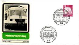 RFA Poste Obl Yv: 696 Mi:847 Nahverkehrs-Triebzug (TB Cachet à Date) Fdc Bonn 14-8-75 - 1971-1980