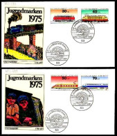 RFA Poste Obl Yv: 685/688 Für Die Jugend Locomotives (TB Cachet à Date) Fdc Bonn 15-4-75 - 1971-1980