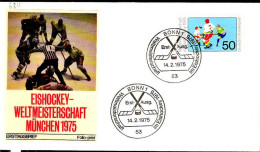 RFA Poste Obl Yv: 684 Mi:835 Weltmeisterschaft Im Eishockey (TB Cachet à Date) Fdc Bonn 14-2-75 - 1971-1980