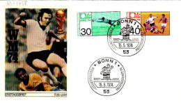 RFA Poste Obl Yv: 657/658 Coupe Du Monde De Football Allemagne (TB Cachet à Date) Fdc Bonn 15-5-74 - 1971-1980