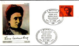 RFA Poste Obl Yv: 643 Mi:794 Rosa Luxemburg (TB Cachet à Date) Fdc Bonn 15-1-74 - 1971-1980