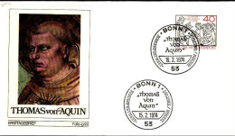 RFA Poste Obl Yv: 644 Mi:795 Thomas Von Aquin (TB Cachet à Date) Fdc Bonn 15-2-74 - 1971-1980