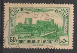 GRAND LIBAN - 1937-40 - Poste Aérienne PA N°YT. 73 - Baalbeck 50pi Vert-jaune - Oblitéré / Used - Usati
