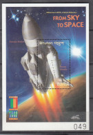 BHUTAN, 2000, International Stamp Exhibition "WORLD STAMP EXPO 2000" - Anaheim, California, USA - Space, MS, MNH, (**) - Bhutan