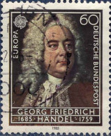 RFA Poste Obl Yv:1080 Mi:1248 Europa Georg Friedrich Handel 1685 1759 (beau Cachet Rond) 1 Dent Manquante - Gebraucht