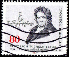 RFA Poste Obl Yv:1048 Mi:1219 Friedrich Wilhelm Bessel Astronom & Mathematiker (Lign.Ondulées) - Gebraucht