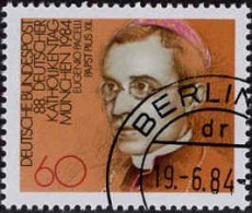 RFA Poste Obl Yv:1049 Mi:1220 Katholikentag Papst Pius XII (TB Cachet à Date) Berlin 19-6-84 - Used Stamps