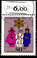 RFA Poste Obl Yv:1028 Mi:1196 Weihnachten Yoruba-Krippe Bord De Feuille (Beau Cachet Rond) - Gebraucht