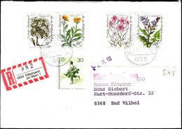 RFA Poste Obl Yv:1020/1023 Wohlfahrtspflege Fleurs Menacées Sur Enveloppe (TB Cachet Rond) - Used Stamps