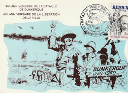 " 45 ANS DE LA BATAILLE DE DUNKERQUE " Sur Carte Commémorative De 1985 N° YT 2369 En Parfait état. CM à Saisir !!! - WO2