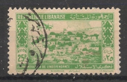 GRAND LIBAN - 1943 - Poste Aérienne PA N°YT. 85 - Avion 25pi Vert-jaune - Oblitéré / Used - Used Stamps
