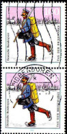RFA Poste Obl Yv:1596 Mi:1764 Tag Der Briefmarke Facteur Sur Patins à Glace (TB Cachet Rond) Paire - Gebraucht