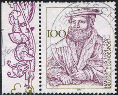 RFA Poste Obl Yv:1595 Mi:1763 Hans Sachs Poète Bord De Feuille (Beau Cachet Rond) - Used Stamps