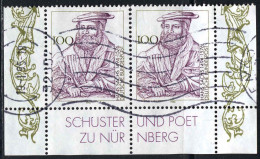 RFA Poste Obl Yv:1595 Mi:1763 Hans Sachs 1494-1576 (beau Cachet Rond) Paire - Used Stamps