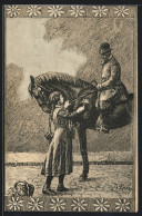 Künstler-AK Plauen, Margaretentag 1911, Mädchen Schenkt Einem Reiter Margareten  - Autres & Non Classés