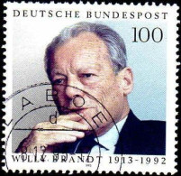 RFA Poste Obl Yv:1538 Mi:1706 Willy Brandt Chancelier (TB Cachet Rond) - Gebraucht