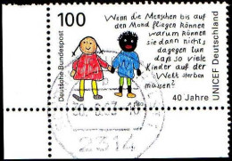RFA Poste Obl Yv:1512 Mi:1682 40.Jahre Unicef Deutschland Coin D.feuille (Beau Cachet Rond) - Usados