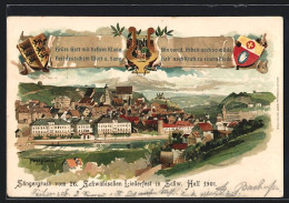 Lithographie Ganzsache Württemberg PP11C48: Schwäbisch Hall, 26. Schwäbisches Liederfest 1901, Festplatz & Ortsansi  - Postkarten