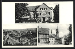 AK Tauberbischofsheim, Gasthaus Zum Taubertal, Schlossplatz Mit Kirche, Ortsansicht  - Tauberbischofsheim