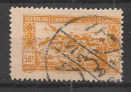 GRAND LIBAN - 1943 - Poste Aérienne PA N°YT. 86 - Avion 50pi Rouge-orange - Oblitéré / Used - Usados